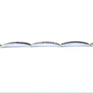 925 Sapphire & Cubic Zirconia Scalloped Bracelet